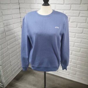 Aeropostale Ladies Size Small Blue Fleece Lined Loose Fit Sweat Shirt
